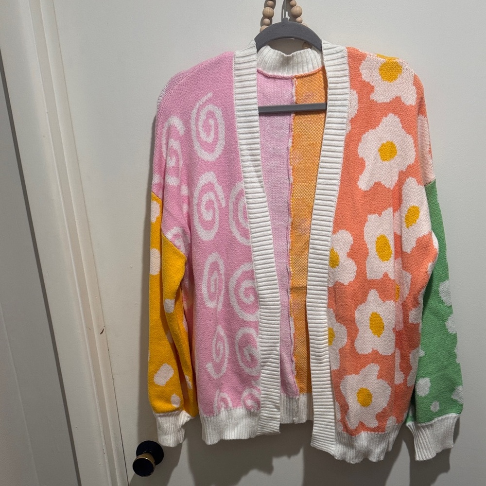 Amazon Women's Sweater with Floral and Swirl Patterns